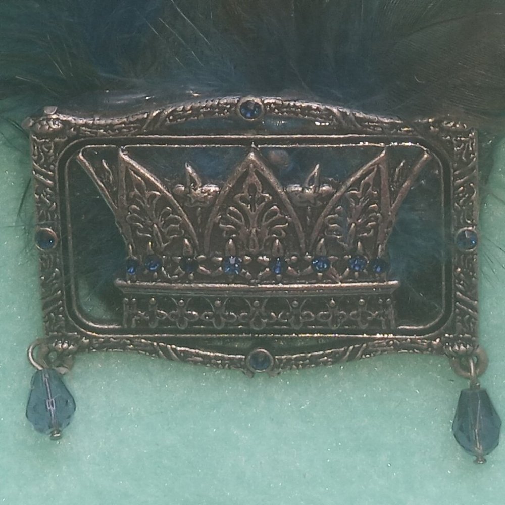 Brooch With Crown and Feathers